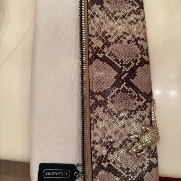 Exotic Coach embossed leather Python Snake Clutch A1493-30463.